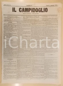 Giornale, rivista storica 1862 MILANO Giornale IL CAMPIDOGLIO Discorsi dei sovrani per il primo dell anno 1