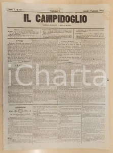 Giornale, rivista storica 1862 MILANO Giornale IL CAMPIDOGLIO Ordinamento giudiziario per la LOMBARDIA 1