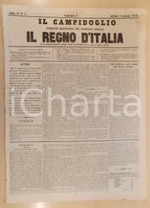 Giornale, rivista storica 1862 MILANO Giornale IL CAMPIDOGLIO Riduzione e riforma delle Zecche del REGNO 1