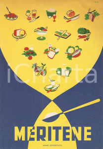 Materiale pubblicitario d’epoca 1955 MILANO Farmaci FARBER Dietetico MERITENE Dietene Company Cartoncino 1