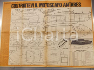 Oggetto da collezione cartaceo 1955 ca MODELLISMO Costruitevi il motoscafo ANTARES Istruzioni scheda montaggio 1