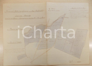 Mappa, planimetria storica 1930 ca BRONI PV Planimetra proprietÃ  GHIACCI  MAFFERETTI a Cascina GOREDA 1