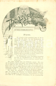 Documento originale, autentico 1892 BERLIN STEGLITZ Programma della Theosophische Vereinigung teosofia 1