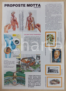 Materiale pubblicitario d’epoca 1975 ca MILANO Ed. Federico MOTTA Collana di tavole transvision Pieghevole 1