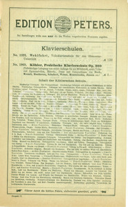 Materiale pubblicitario d’epoca 1930 ca LEIPZIG DE Bollettino editoriale musicale EDITION PETERS DANNEGGIATO 1