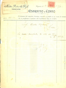 Documento originale, autentico 1927 VIGEVANO PV Ditta ROTTA Pietro & Figli Estratto conto DANNEGGIATO 1