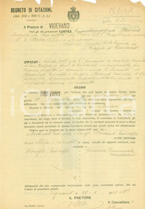 Documento originale, autentico 1928 VIGEVANO PV Maria GUARDAMAGNA accusata di furto Documento DANNEGGIATO 1