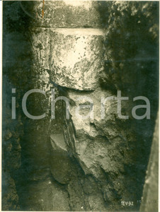 Fotografia d epoca originale 1932 BRESCIA Pietre lavorate romane rinvenute durante scavi per fognatura nera 1