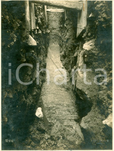 Fotografia d epoca originale 1932 BRESCIA Basamenti romani rinvenuti durante scavi per fognatura nera FOTO 1