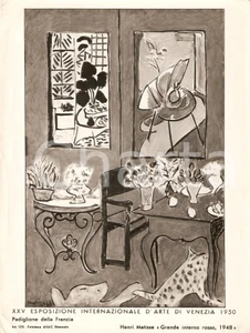 Fotografia d epoca originale 1950 VENEZIA  XXV BIENNALE D ARTE Henri MATISSE Grande interno rosso Foto 1 1