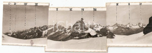 Fotografia d epoca originale 1950 ca VALLE D AOSTA Catena del Cervino Fotomontaggio 21x6 1