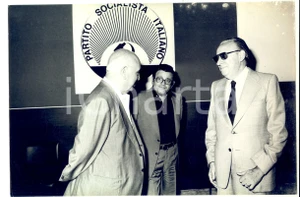 Fotografia d epoca originale 1979 Dirigenza PSI Francesco DE MARTINO, Vincenzo BALZAMO e Giacomo MANCINI 1