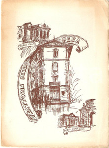 Oggetto da collezione cartaceo 1965 ca MILANO Trattoria della pesa di Ezia CALATTI Biglietto auguri ILLUSTRATO 1