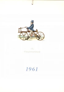 Oggetto da collezione cartaceo 1961 MILANO Casa MAMMA DOMENICA Calendario Il velocipede ILLUSTRATO 1