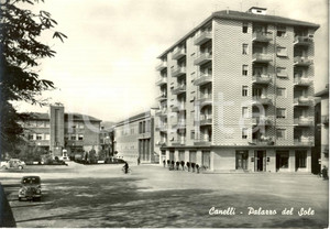 Cartolina originale da collezione 1955 ca CANELLI AT Veduta PIAZZA  Palazzo del Sole Cartolina animata FG NV 1