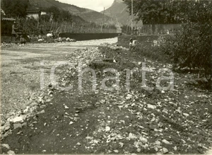 Fotografia d epoca originale 1935 ca TRESCORE BALNEARIO BG Strada Statale n°42 TONALEMENDOLA Contadini Foto 1