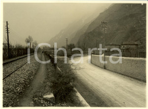 Fotografia d epoca originale 1932 BERGAMO Strada Statale nÂ°42 TONALE e MENDOLA lungo la ferrovia Fotografia 1