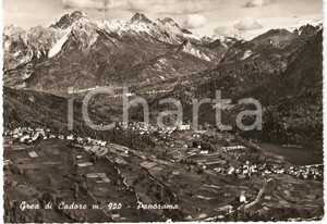 Cartolina originale da collezione 1957 DOMEGGE DI CADORE BL Frazione GREA Veduta aerea Panorama Cartolina FG VG 1