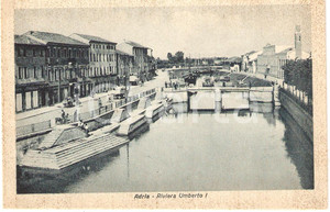 Cartolina originale da collezione 1935 ca ADRIA RO Riviera UMBERTO I Panorama ANIMATA Cartolina FP NV 1