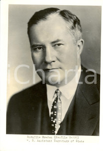 Fotografia d epoca originale 1945 ca USA Spruille BRADEN Assistant Secretary State Western Emisphere Affairs 1