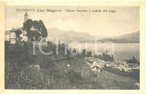 Cartolina originale da collezione 1925 BELGIRATE VB Chiesa e veduta del LAGO MAGGIORE Cartolina postale FP VG 1