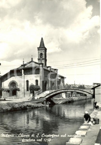 Cartolina originale da collezione 1950 ca MILANO San CRISTOFORO sul NAVIGLIO  LAVANDAIE Cartolina ANIMATA FG NV 1
