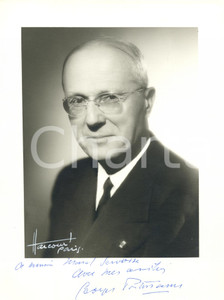 Autografo originale 1950 ca Georges PORTMAN Fotografia con AUTOGRAFO professore medicina 1