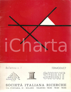 Libro, pubblicazione d epoca 1970 ca MILANO Società Italiana Ricerche Bollettino n.1 Camino TERMODUCT SHUNT 1