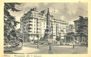 Cartolina originale da collezione 1943 MILANO Veduta Monumento alle 5 Giornate Cartolina animata FP VG 1