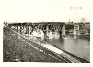 Fotografia d epoca originale 1939 ANGUILLARA VENETA PD BORGOFORTE  PONTE STURARO su fiume GORZONE Foto 1