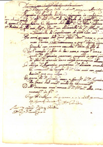 Documento originale, autentico 1767 SORRENTO NA Monastero SAN PAOLO affitta olivariello ad Agostino D APREDA 1