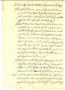 Documento originale, autentico 1792 NAPOLI Prestito di Giuseppe DI FIORE a Giacomo CAUTIERO Manoscritto 1