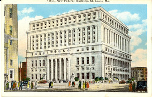 Cartolina originale da collezione 1940 ca SAINT LOUIS, MISSOURI USA New Federal Building Postcard FP NV 1
