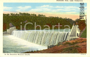 Cartolina originale da collezione 1956 MISSOURI USA Powersite Dam Lake TANEYCOMO in the OZARKS Postcard FP NV 1