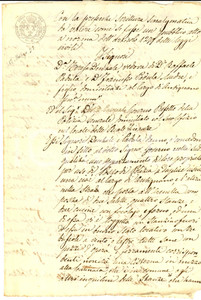 Documento originale, autentico 1852 NAPOLI ANTIGNANO Teresa DENTALE affitta posto di Polizia a Pasquale GOVERNO 1