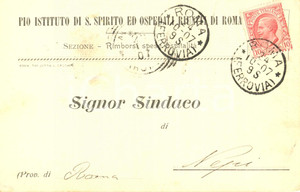 Cartolina originale da collezione 1907 ROMA Pio ISTITUTO SANTO SPIRITO Maria ANGELINI ricoverata con urgenza 1