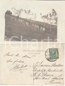 Fotografia d epoca originale 1913 WW1 GRANDI MANOVRE Umberto MANTERO tra i commilitoni in schieramento FP VG 1