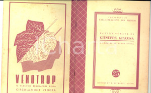 Materiale pubblicitario d’epoca 1939 Salvator GOTTA Pagine scelte di Giuseppe Giacosa  Laboratori MAESTRETTI 1