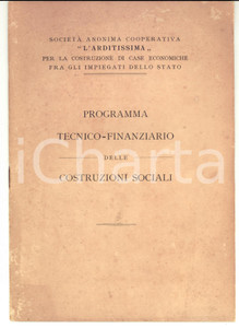 Libro, pubblicazione d epoca 1932 ROMA Cooperativa edilizia L ARDITISSIMA Costruzioni sociali per impiegati 1