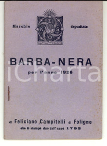 Oggetto da collezione cartaceo 1926 FOLIGNO Lunario BARBANERA Ed. Feliciano CAMPITELLI 1