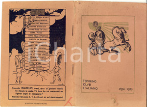 Materiale pubblicitario d’epoca 1913 TOURING CLUB ITALIANO Statuto e pubblicazioni MICHELIN 1