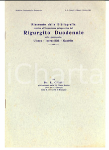Libro, pubblicazione d epoca 1931 L. CSAKI Importanza patogenetica del rigurgito duodenale nelle gastropatie 1