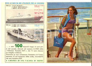 Materiale pubblicitario d’epoca 1969 MILANO I grandi viaggi  22 crociere per tutti Pubblicitario ILLUSTRATO 1