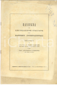 1960 Rassegna di legislazione italiana nei rapporti internazionali *Rivista nÂ° 4 DATA: 1960TITOLO: RASSEGNA DI LEGISLAZIONE ITALIANA NEI RAPPORTI INTERNAZIONALIAnno VIII - n&deg; 4DESCRIZIONE: Rivista giuridica con articoli sul diritto internazionale dal 1960.PAGINE: 8FORMATO: cm 22 x 31CONDIZIONI: mediocri (piegature d'epoca e appunti a penna in copertina; lievi gualciture)Pubblicazione d'epoca, originale, autentica.     originale e autentica 1