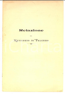 Libro, pubblicazione d epoca 1865 REGGIO CALABRIA Relazione commissari su MANICOMIO DI PALERMO Pubblicazione 1
