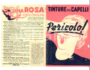 Materiale pubblicitario d’epoca 1939 TORINO Laboratori SCIENZA DEL POPOLO  Pettine dott. NIGRIS Pubblicitario 1