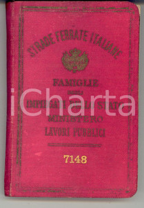Oggetto da collezione cartaceo 1928 ROMA STRADE FERRATE Libretto biglietti per familiari Gaetano ALOCCI 1