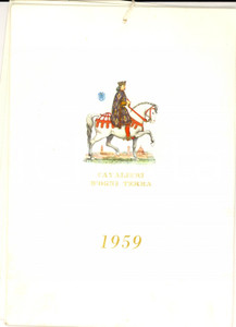 Oggetto da collezione cartaceo 1959 MILANO Casa MAMMA DOMENICA Calendario Cavalieri d ogni terra ILLUSTRATO 1