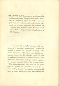 Documento originale, autentico 1870 FIRENZE CAPITALE Aspetti giudiziari pareggio del Bilancio Relazione 1