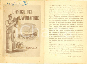 Materiale pubblicitario d’epoca 1951 SCUOLA POPOLARE PARAVIA L amico del lavoratore OPUSCOLO ILLUSTRATO 1